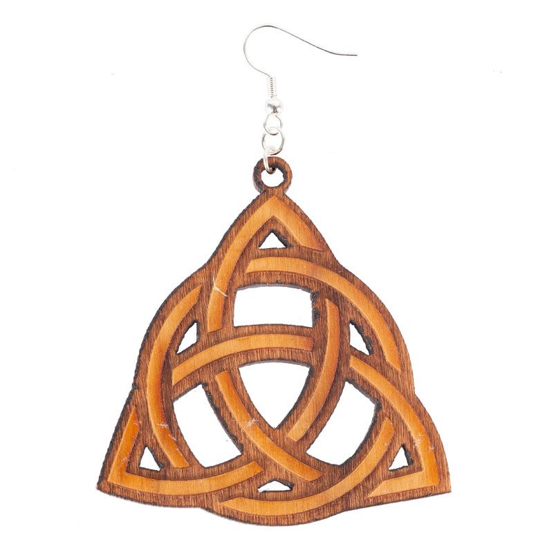 Wood Spirit Triquetra Earrings