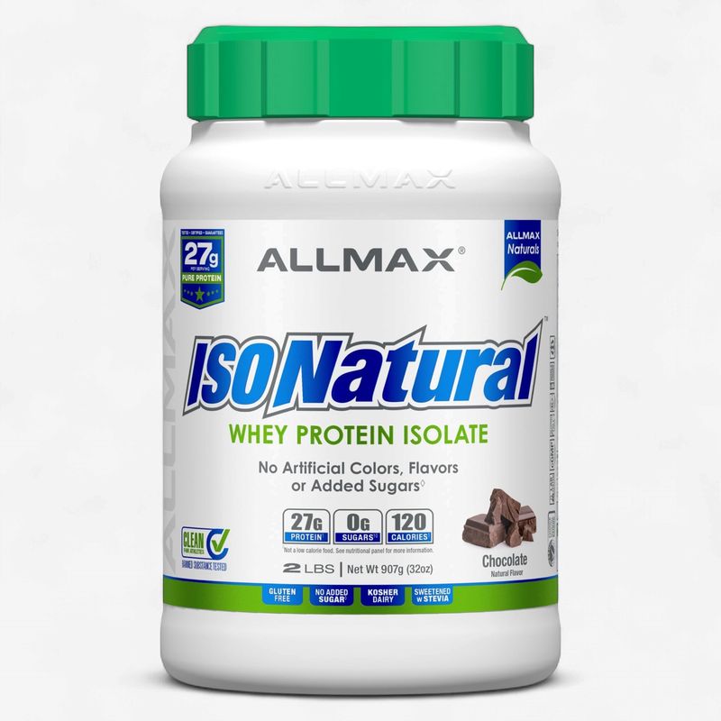 ALLMAX IsoNatural 2lbs Whey Protein Powder Isolate 2 Flavors
