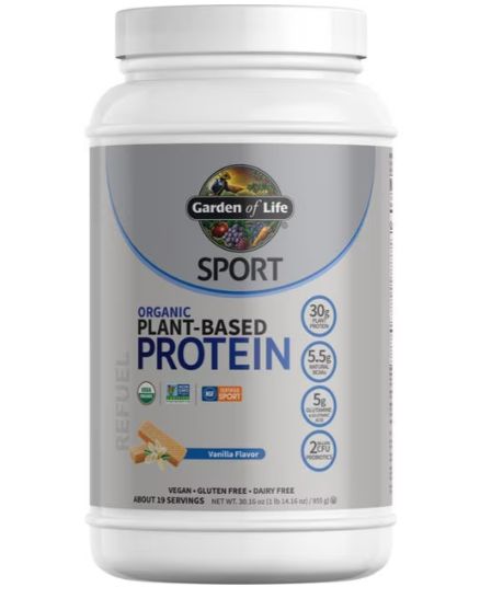 Garden of Life SPORT Organic Plant-Based Chocolate and Vanilla Protein Powder, Flavors: Vanilla