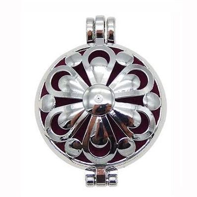 Essential Oil Personal Diffuser Locket several Variations, Style: Fuchsia Flower