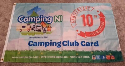CampingNI branded 10th Anniversary Flag - PRE ORDER