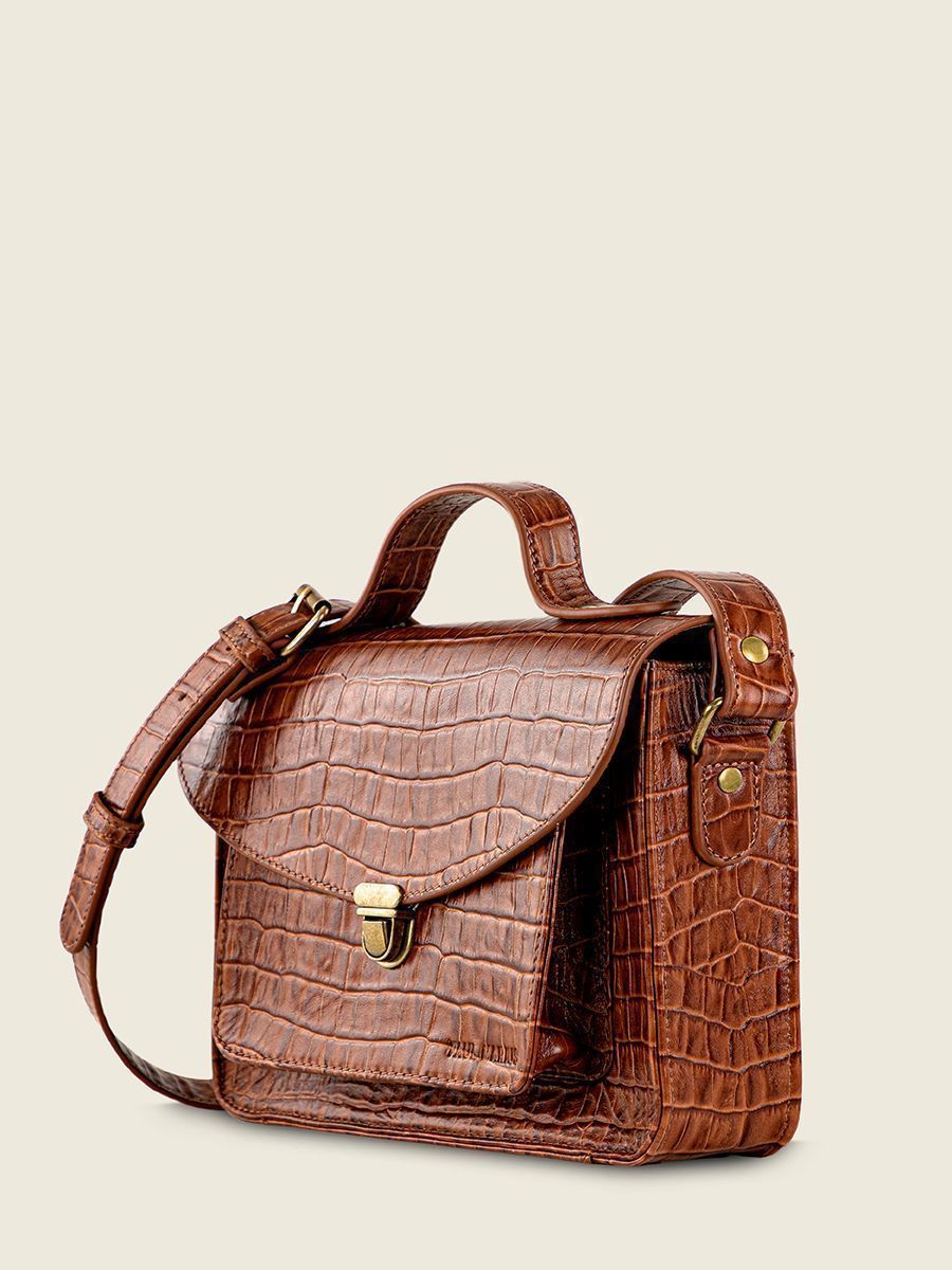 SAC BANDOULIÈRE CUIR MÉTALLISÉ CUIVRÉ FEMME