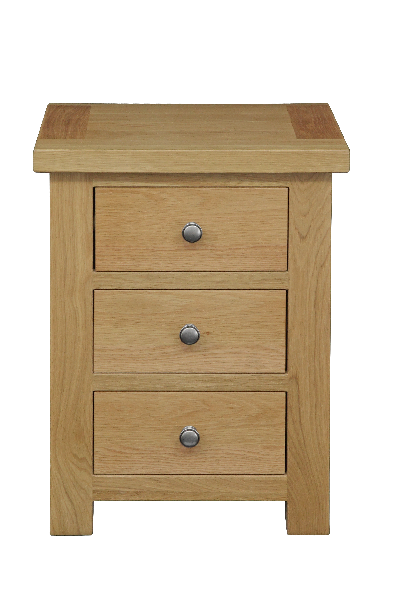 Regent Oak 3 Drawer Bedside Chest