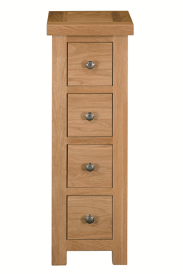 Regent Oak 4 Drawer CD Unit/ Compact Chest of Drawers