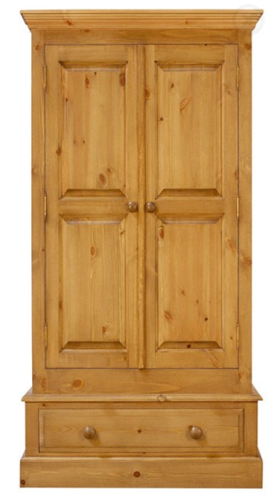 Essex Pine 3" Standard Wardrobe + 1 Row of Drawers