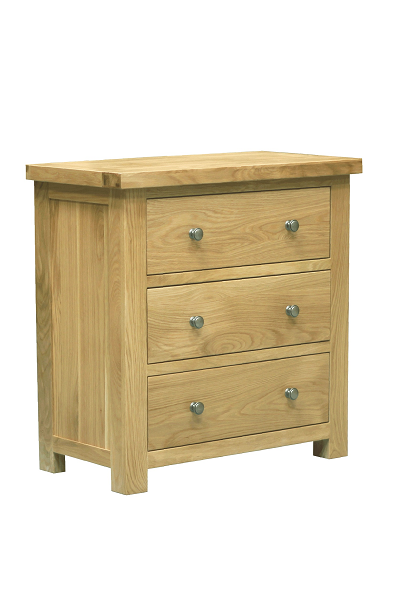 Regent Oak 3 Drawer Wide Wellington Chest