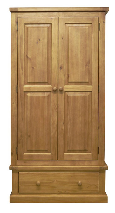 Essex Pine 4" Standard Wardrobe + 1 Row of Drawers