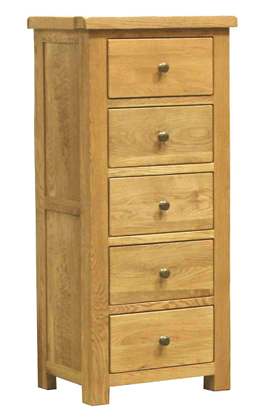 Brooklyn Oak 5 Drawer Wellington Chest