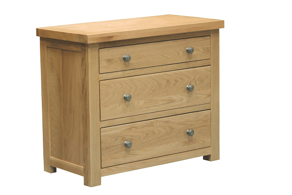 Regent Oak 3 Drawer Chest of Drawers