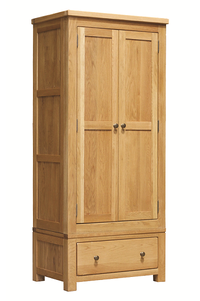 Brooklyn Oak 2 Door + 1 Drawer Single Wardrobe