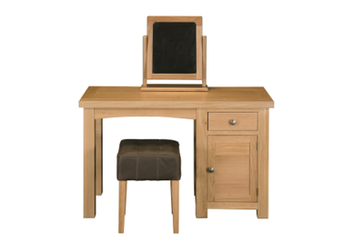 Regent Oak 1 Door + 1 Drawer Writing Desk/ Dresser Table