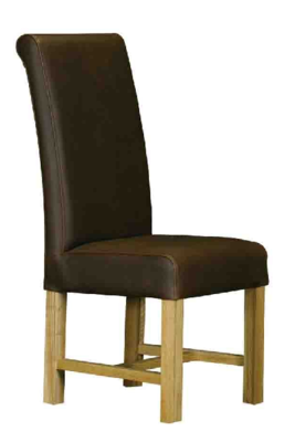 Regent Oak Solo Matte Brown Leather Dining Chair
