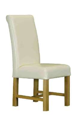 Regent Oak Solo Air Cream Leather Dining Chair