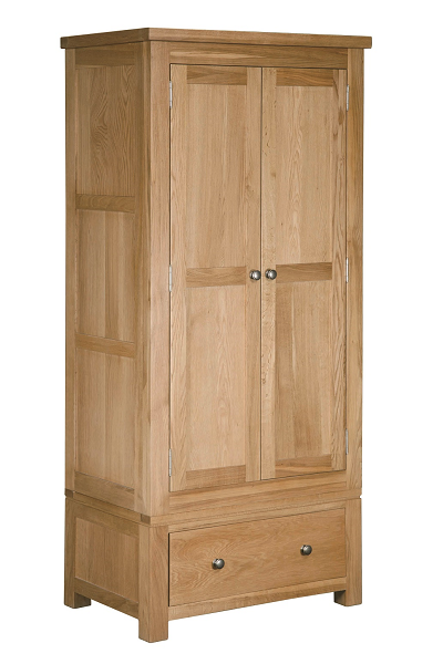 Regent Oak 2 Door + 1 Drawer Single Wardrobe