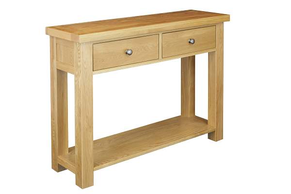 Regent Oak 2 Drawer Large Console Table