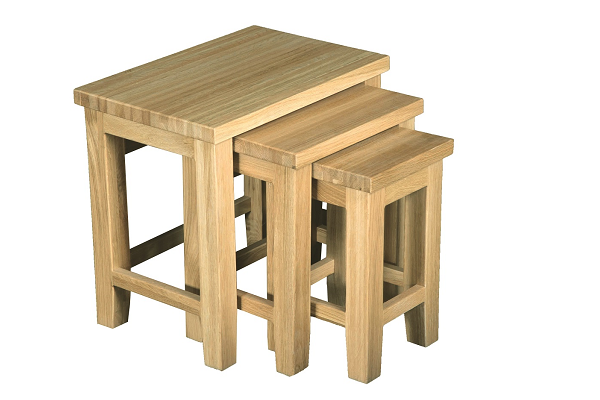 Regent Oak Nest of 3 Tables
