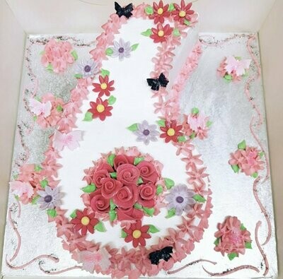 Flower themed number cake