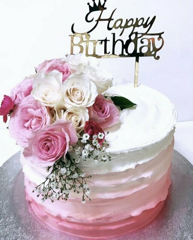 Flower Ombre Cream Cake