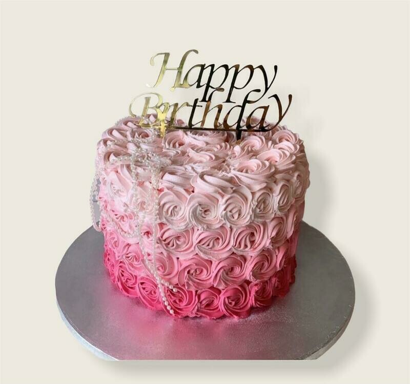 Pink Rosette Cake