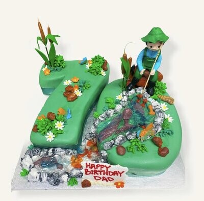 Fishing Themed Number Cake