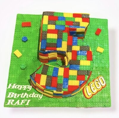 Lego Themed Number Cake