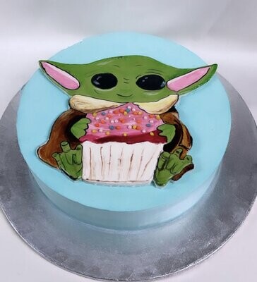 Star Wars Themed Yoda Cake