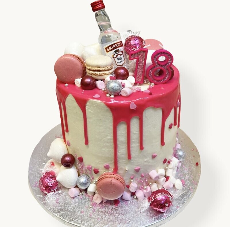 Pink Drip Cake