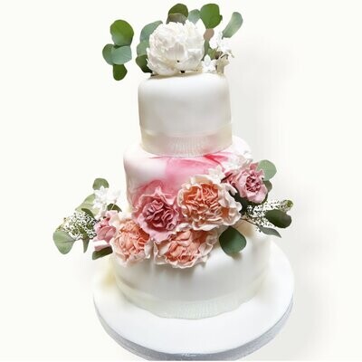 Handmade Flower Marble Wedding Cake