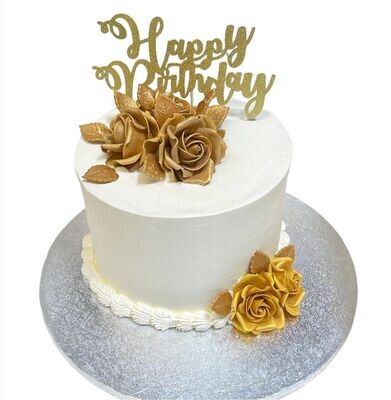 Gold Handmade Rose Cake