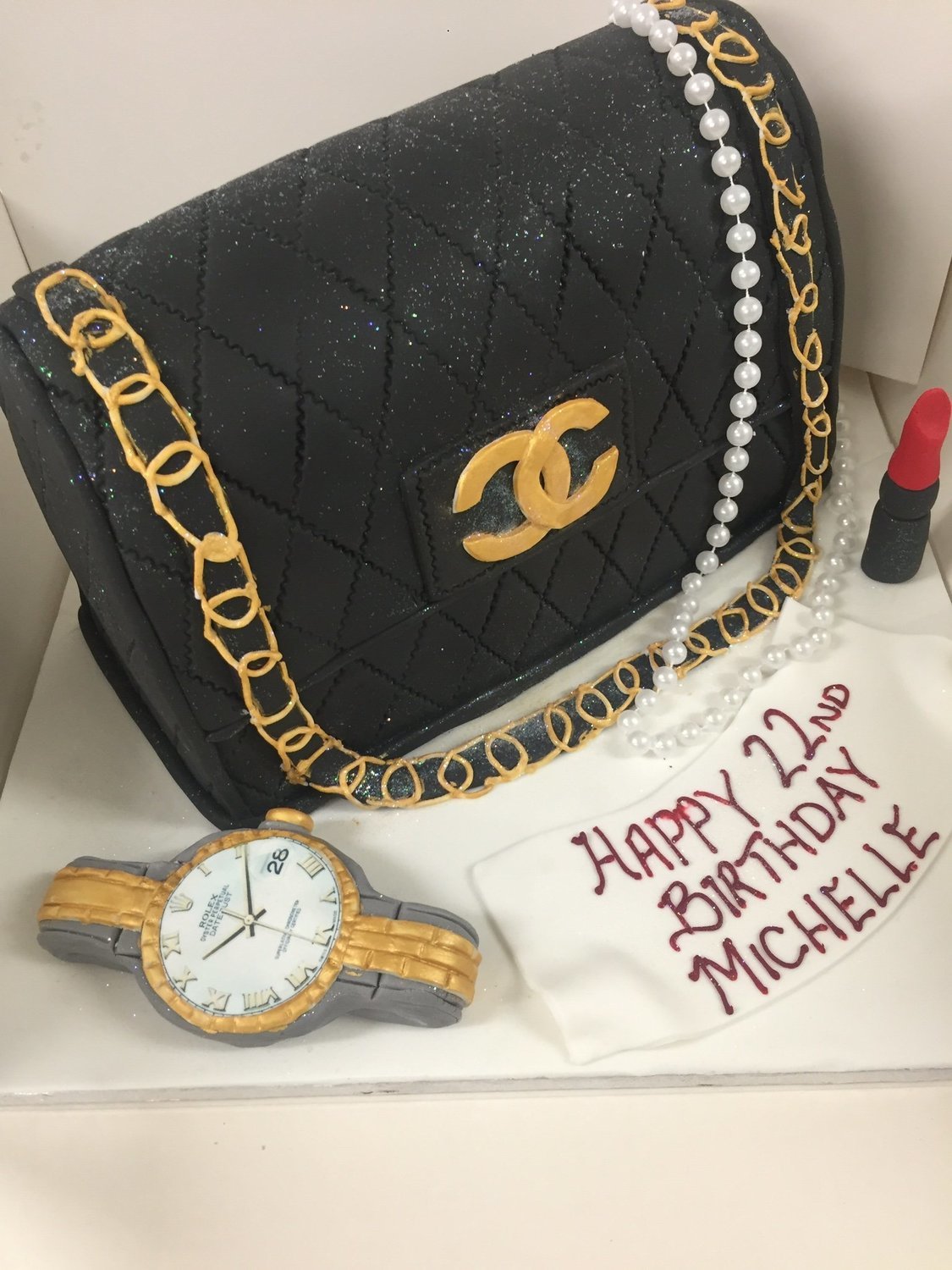 Chanel Bag | Rolex Watch Cake