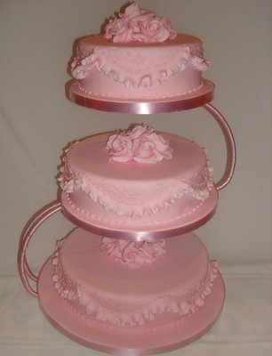 Pretty in Pink Wedding Cake