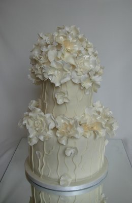 Handcrafted Flower Top Wedding Cake