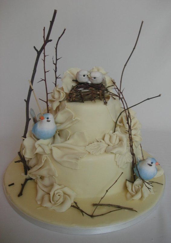 Love Birds Wedding Cake