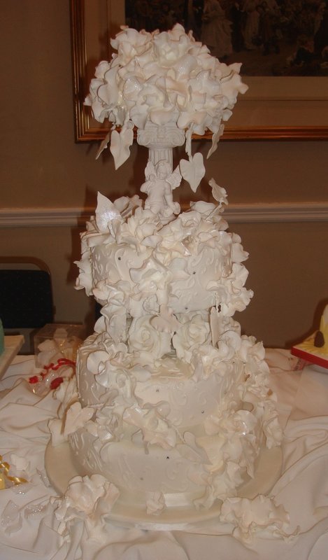 Angel| Flowers | Embroidered Design Wedding Cake