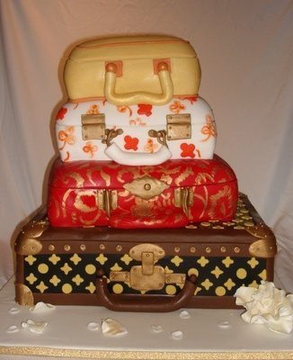 Suitcase Themed Wedding Cake