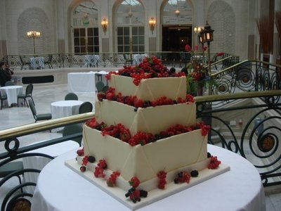Berries and Milk Chocolate Wedding Cake