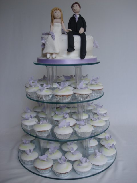 Cupcakes | Top Tiered Hand Made Bride and Groom  Wedding Cake