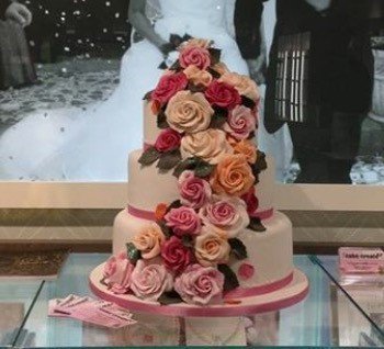 Hand-made Pink Rose Wedding Cake