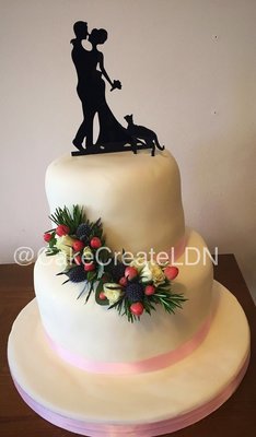 Simple Silhouette Design Wedding Cake