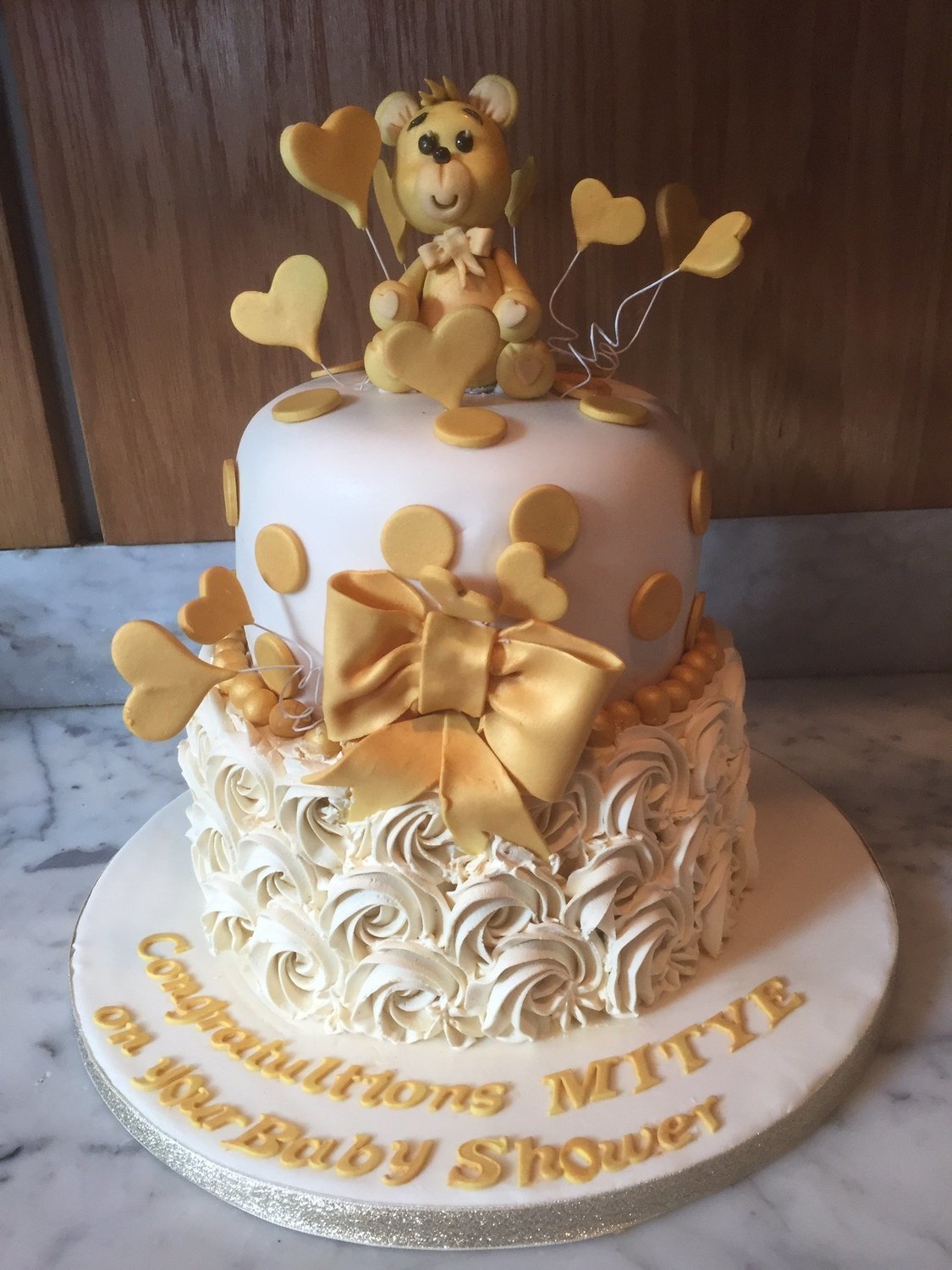 Teddy Baby Shower Cake