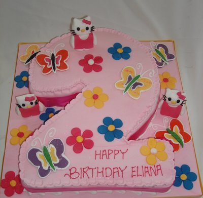 Number 2 Hello Kitty Cake