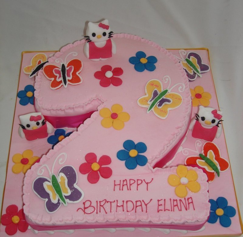Number 2 Hello Kitty Cake