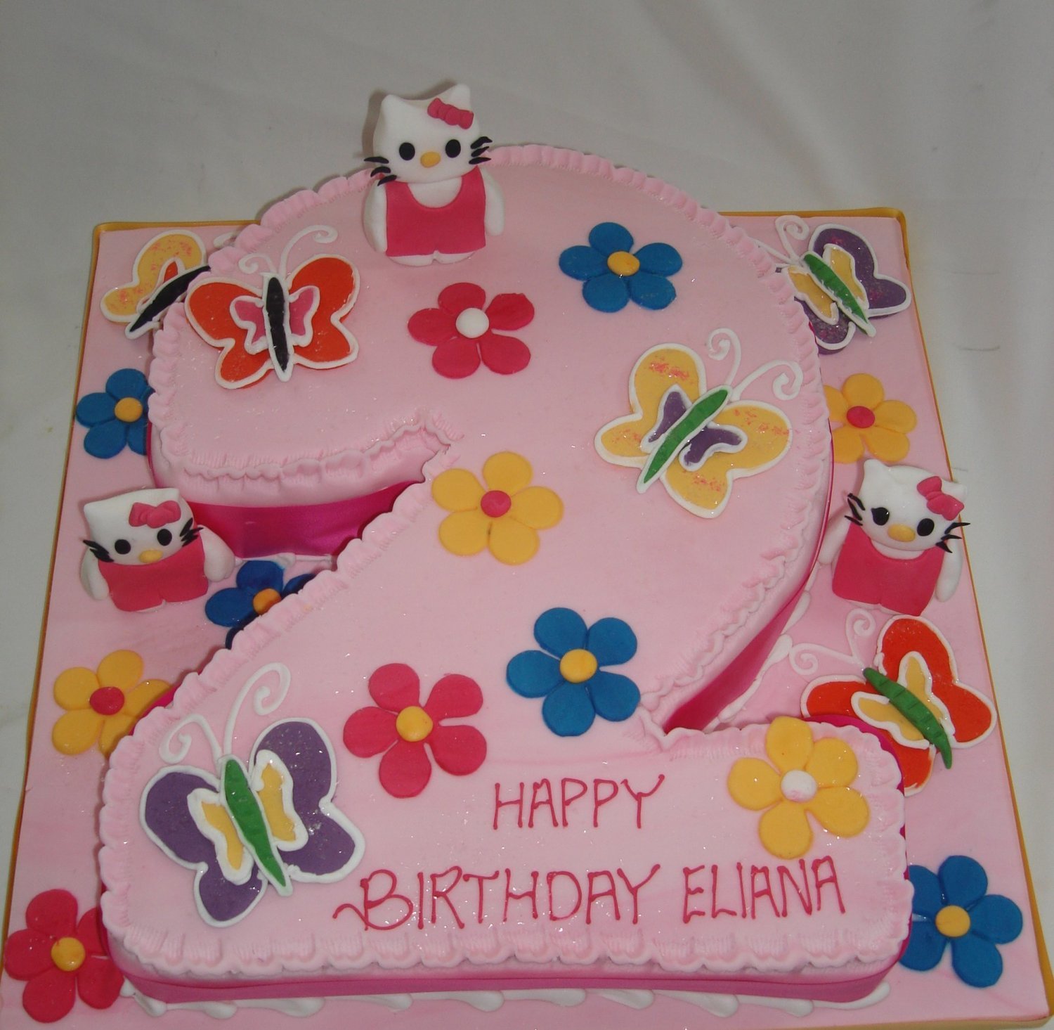 Number 2 Hello Kitty Cake