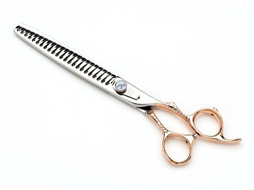 Rose Gold Dirty Dog Convex Shears - Chunkers 23/13 (Serrated Tooth) Tooth