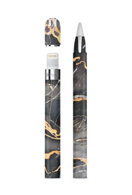 Apple Pencil - Marble Black &amp; Gold Skin