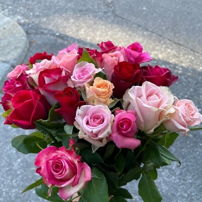 Rosen Bund 40cm rosa mix