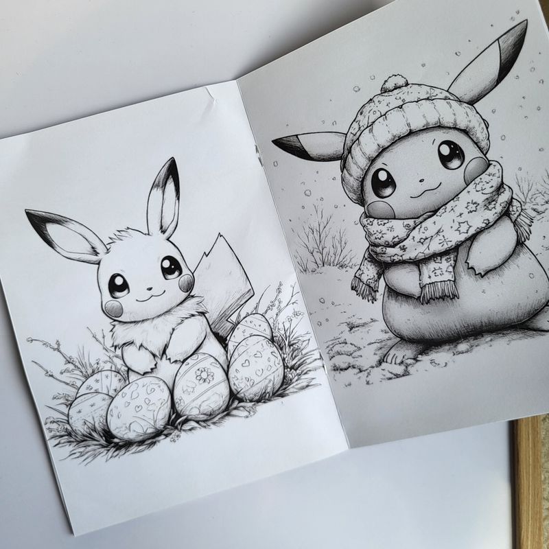 Pikachu Cahier de coloriage + crayons