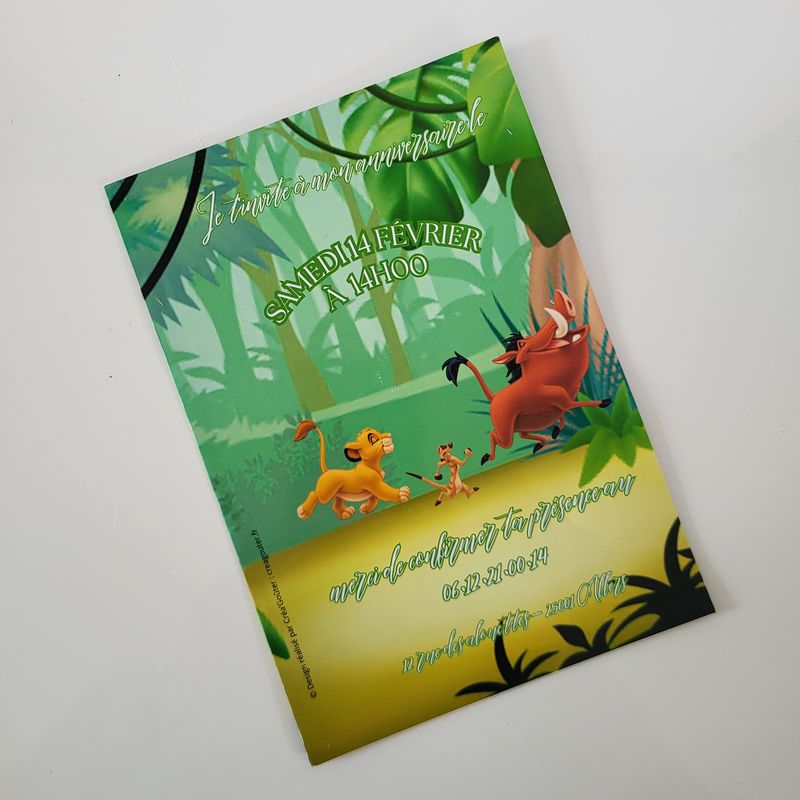 Simba Carte d'invitation( A5 )