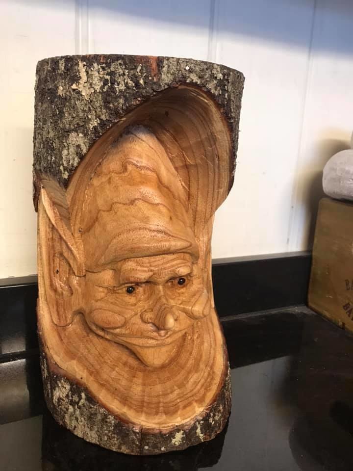 Pixie Wooden Log Carving
