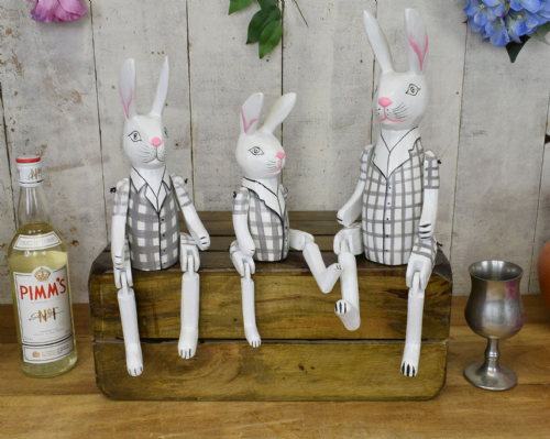 Grey Waist Coat Rabbits Puppets